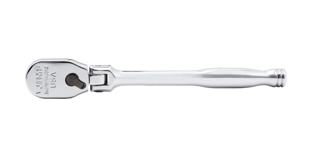 1/4'' DR. 6'' OAL. 90T FLEX HEAD RATCHET - USA MADE